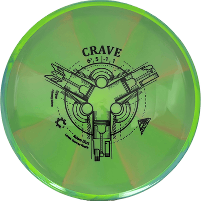 Axiom Crave Axiom Crave - Cosmic Neutron / 158g - Green-ish Burst w/ Lemon Lime Marble Rim (Black) - Skyline Disc Golf