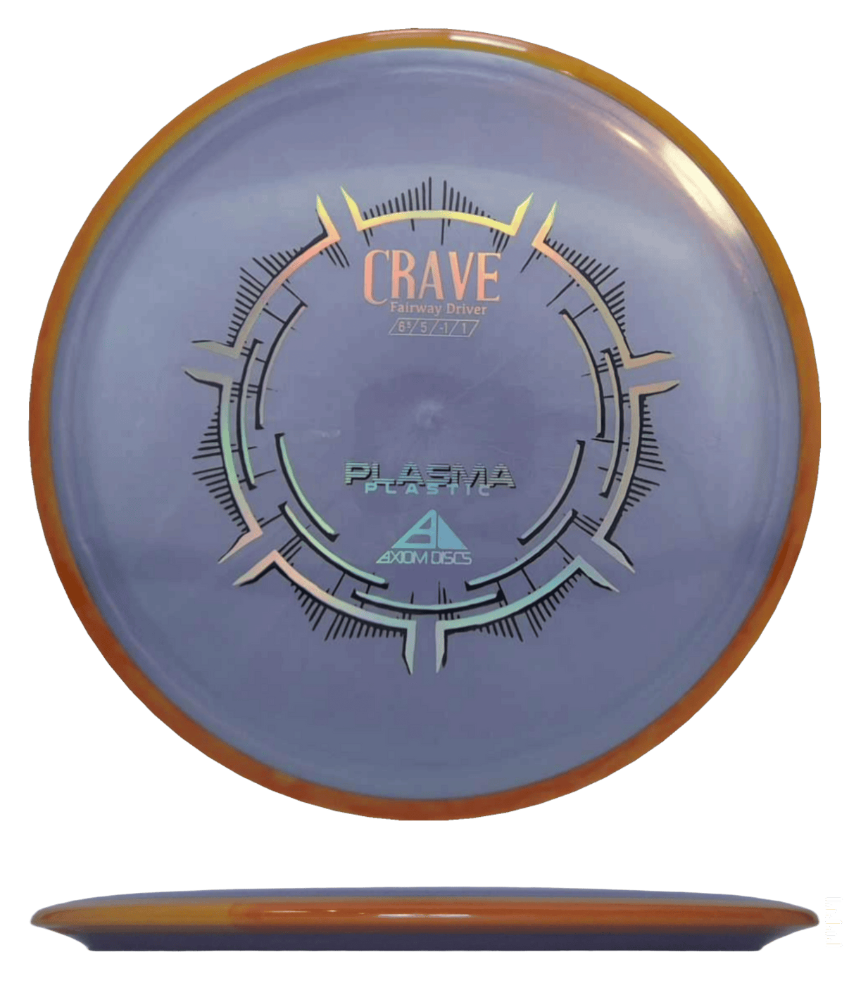 162g - Purple w/ Orange Marble Rim (Chrome) Plasma Axiom Crave - Skyline Disc Golf