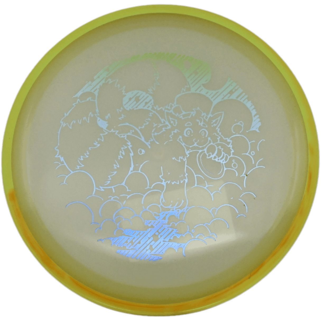 Axiom Crave Axiom Crave - Eclipse / 172g - Glow w/ Yellow/Hint of Orange Marble Rim (Light Blue Foil - Skooba's Art Edition) - Skyline Disc Golf