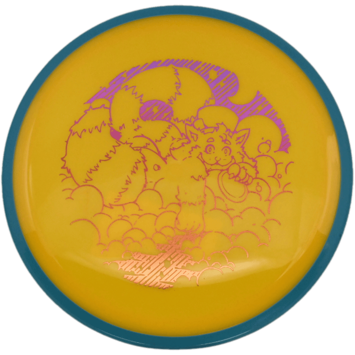 Axiom Crave - Neutron / 173g - Mango w/ Teal Rim (Magenta/Orange Foil - Skooba's Art Edition)