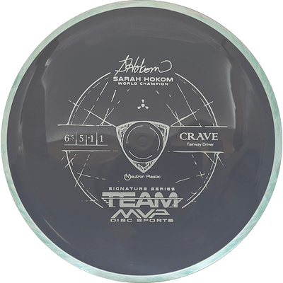 Axiom Crave Axiom Crave - Neutron / 168g - Gray w/ Mint/White Marble Rim (Gray - Sarah Hokom Team Series) - Skyline Disc Golf