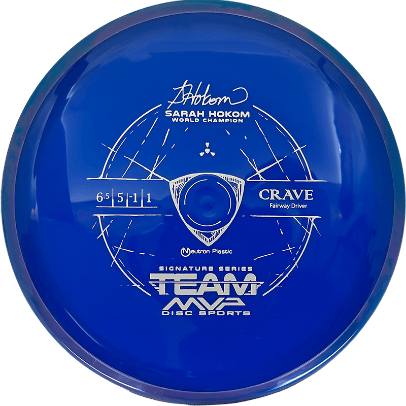 Axiom Crave Axiom Crave - Neutron / 172g - Blue w/ Blue/Pink Marble Rim (Gray - Sarah Hokom Team Series) - Skyline Disc Golf