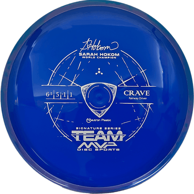 Axiom Crave Axiom Crave - Neutron / 172g - Blue w/ Blue/Pink Marble Rim (Gray - Sarah Hokom Team Series) - Skyline Disc Golf