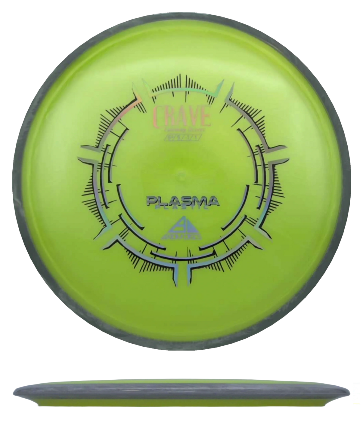 Axiom Crave - Plasma / 174g - Lemon w/ Gray Marble Rim (Chrome) - Skyline Disc Golf