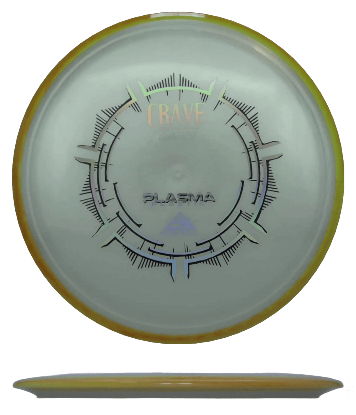 161g - White w/ Yellow Rim (Chrome) Plasma Axiom Crave - Skyline Disc Golf