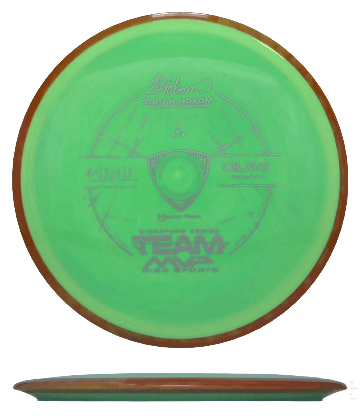 167g - Lemon Lime Swirl w/ Orange - ish Rim (Silver) Neutron Axiom Crave - Skyline Disc Golf