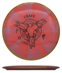 175g - Rose Red/Melon/Pink Burst w/ Honey Mustard Rim (Black) Cosmic Neutron Axiom Crave - Skyline Disc Golf