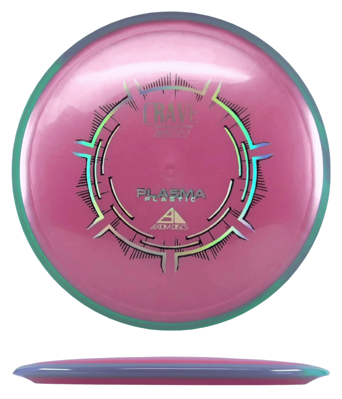 Axiom Crave Axiom Crave - Plasma / 159g - Rose Pink w /Gray/Teal Marble Rim (Chrome) - Skyline Disc Golf