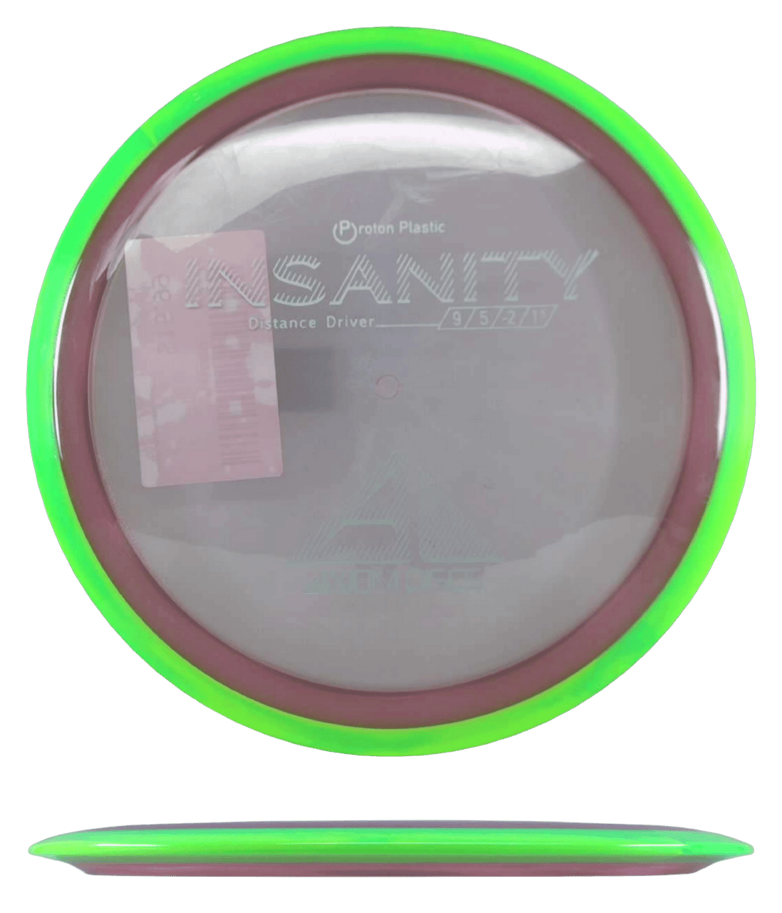 Axiom Crave Axiom Crave - Proton / 155g - Soft Red-ish Pink w/ Lemon Lime Marble Rim (White) - Skyline Disc Golf