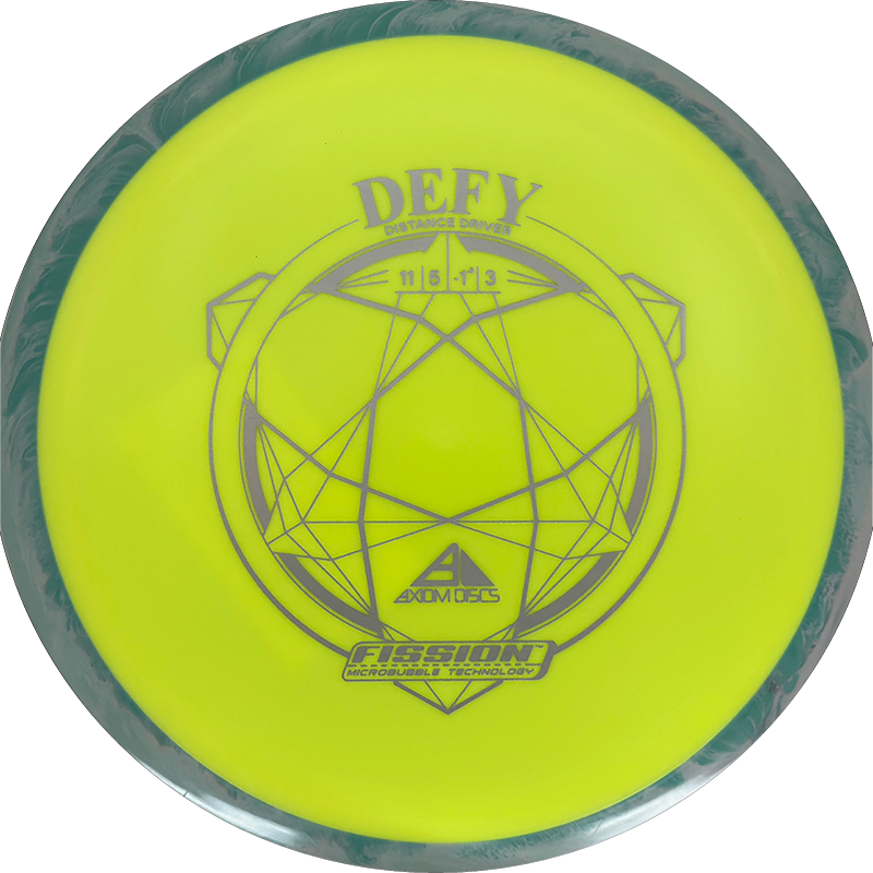 Axiom Defy Axiom Defy - Fission / 171g - Bright Yellow w/ Gray/Teal Rim (Gray) - Skyline Disc Golf