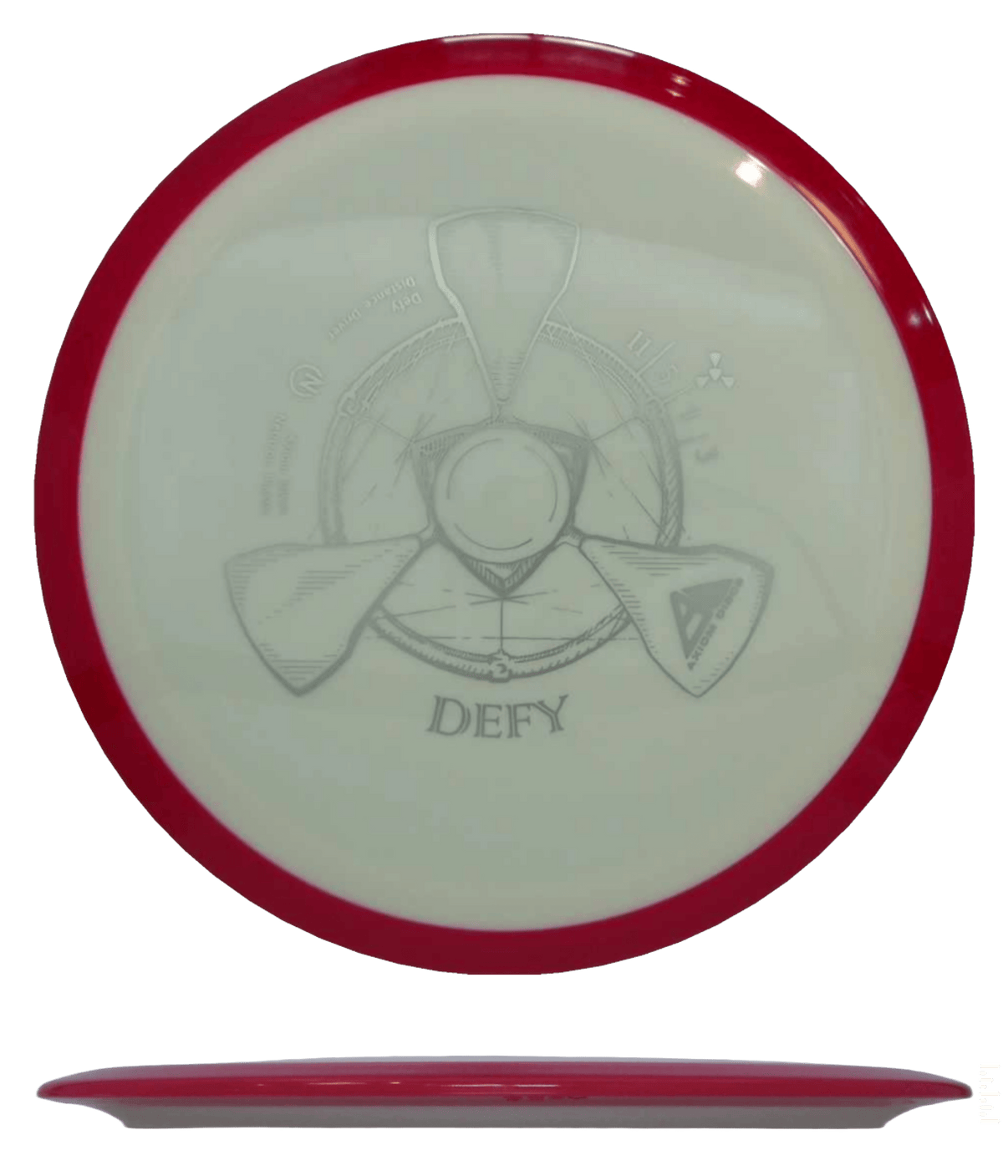 164g - White w/ Red Rim (Gray) Neutron Axiom Defy - Skyline Disc Golf