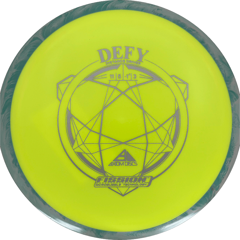 Axiom Defy Axiom Defy - Fission / 171g - Bright Yellow w/ Gray/Teal Rim (Gray) - Skyline Disc Golf