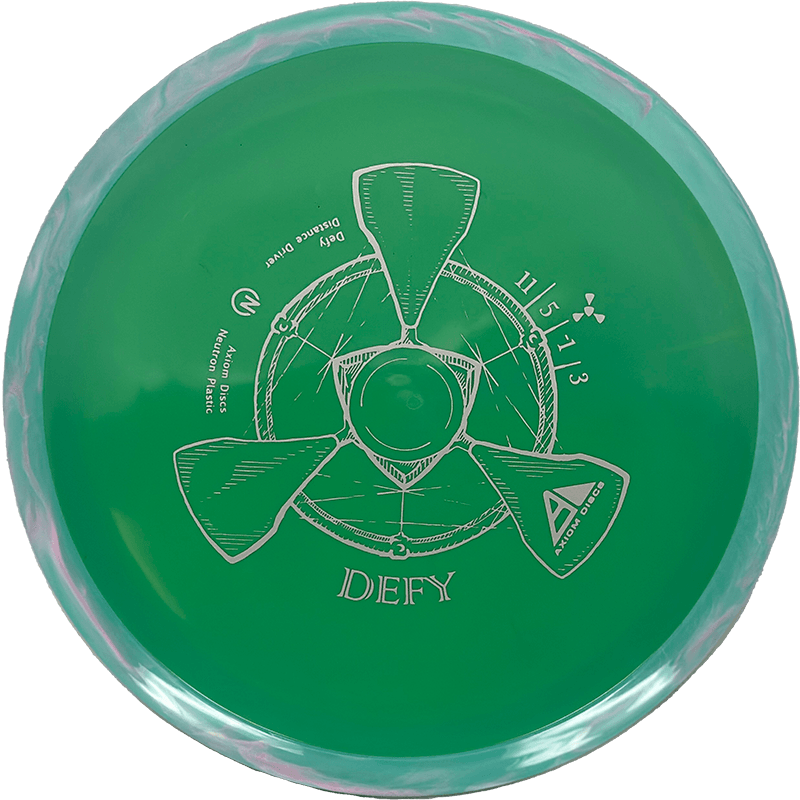 Axiom Defy Axiom Defy - Neutron / 159g - Green w/ Gray Marble Rim Rim (Gray) - Skyline Disc Golf