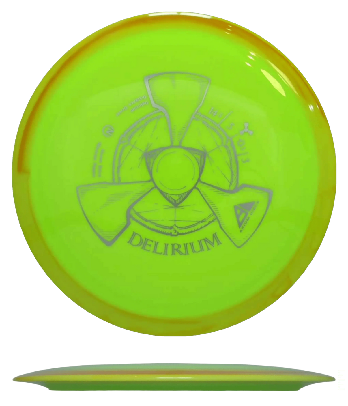 Axiom Delirium - Neutron / 173g - Chartreuse w/ Yellow Marble Rim (Silver) - Skyline Disc Golf