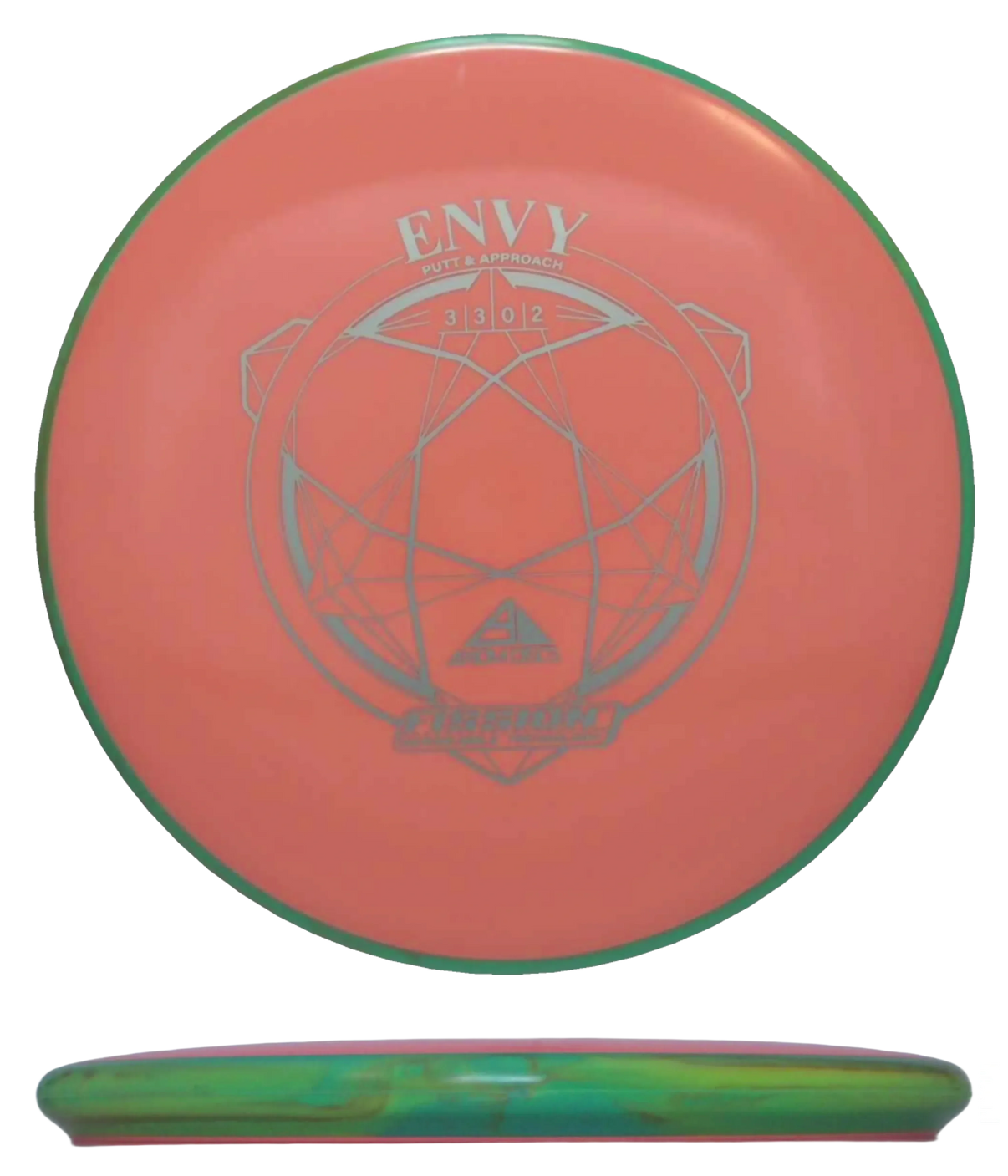 Axiom Envy - Fission / 163g - Hot Melon w/ Green Rim (Silver) - Skyline Disc Golf