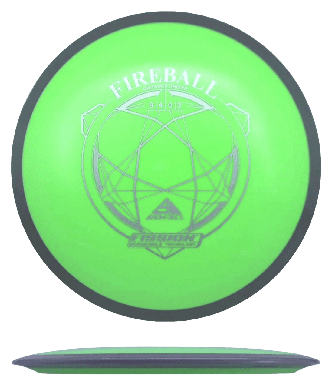 Axiom Fireball Axiom Fireball - Fission / 153g - Chartreuse w/ Gray Rim (Silver) - Skyline Disc Golf