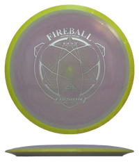 Axiom Fireball - Fission / 166g - Sand/Mauve Swirl w/ Yellow Marble Rim (Silver) - Skyline Disc Golf
