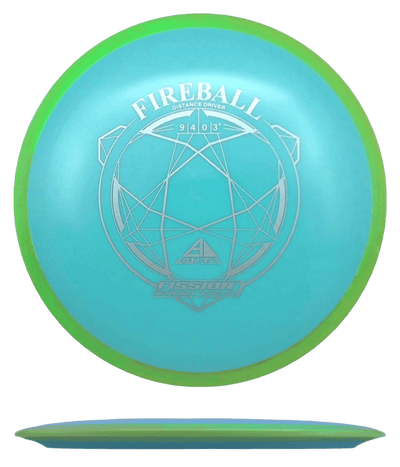 Axiom Fireball - Fission / 156g - Mint w/ Yellow Green Marble Rim (Silver)