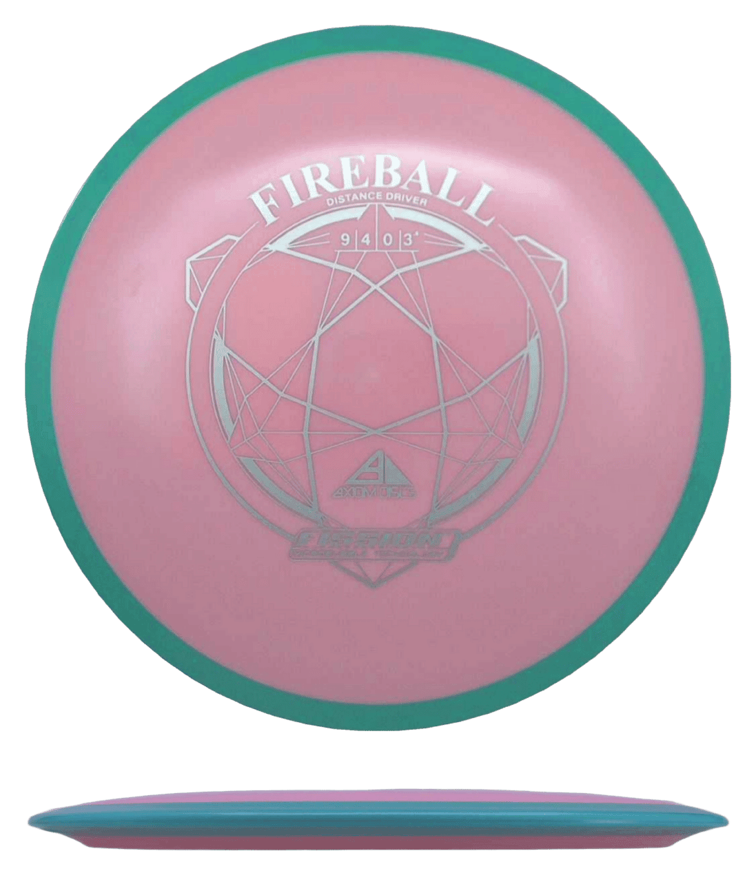 154g - Pink w/ Teal Rim (Silver) Fission Axiom Fireball - Skyline Disc Golf