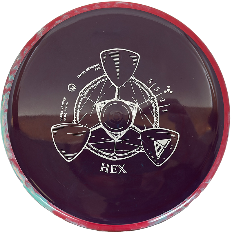 Axiom Hex Axiom Hex - Neutron / 176g - Charcoal w/ Mauve/Gray Rim (Gray) - Skyline Disc Golf