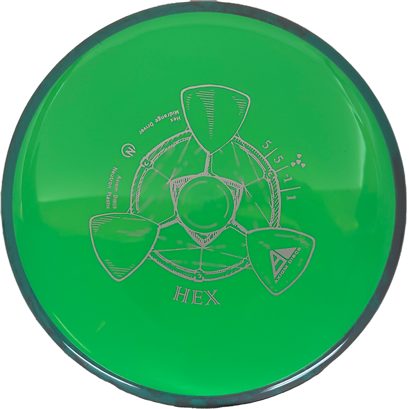 Axiom Hex Axiom Hex - Neutron / 176g - Green w/ Blue Green/Gray Marble Rim (Gray) - Skyline Disc Golf