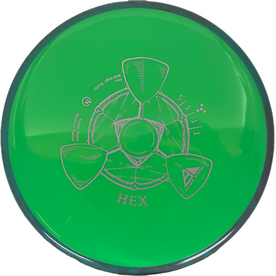 Axiom Hex Axiom Hex - Neutron / 176g - Green w/ Blue Green/Gray Marble Rim (Gray) - Skyline Disc Golf