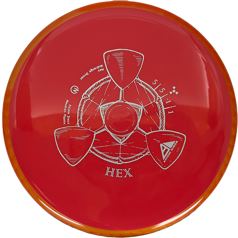 Axiom Hex Axiom Hex - Neutron / 174g - Red w/ Orange Rim (Gray) - Skyline Disc Golf