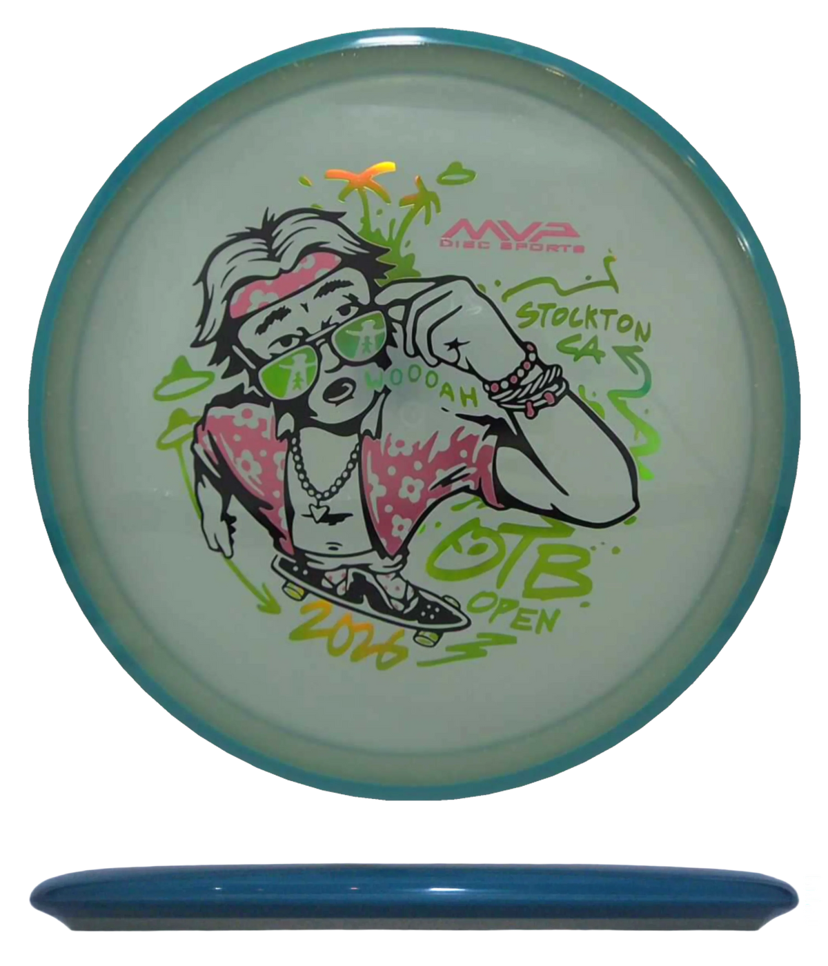 Axiom Hex - Particle Proton Soft / 177g - Clear w/ Teal Rim (OTB Open Edition) - Skyline Disc Golf
