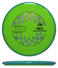 Axiom Hex - Neutron / 176g - Chartreuse w/ Teal Rim (Black/Chrome) - Skyline Disc Golf