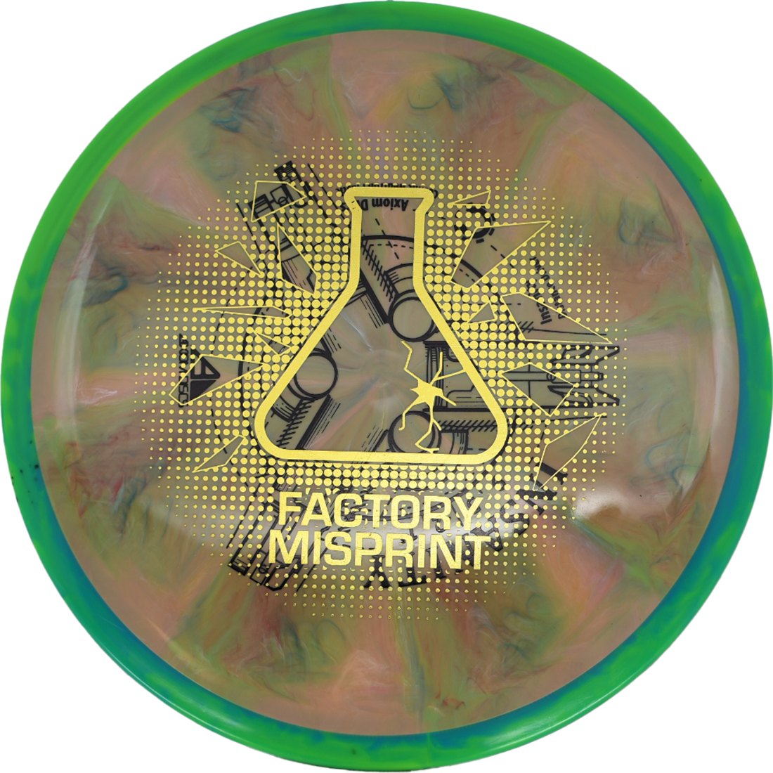 Axiom Insanity Axiom Insanity - Cosmic Neutron / 156g - Pink/Green Burst w/ Blue/Green Marble Rim (Factory Second) - Skyline Disc Golf