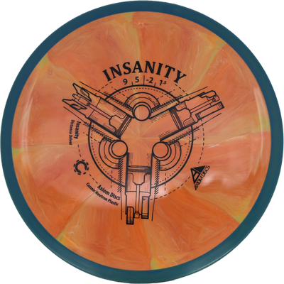 Axiom Insanity Axiom Insanity - Cosmic Neutron / 172g - Orange Melon Burst w/ Slate Blue Rim (Black) - Skyline Disc Golf