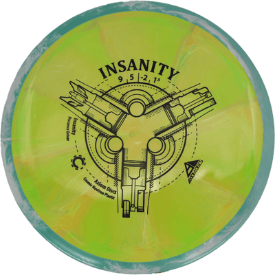 Axiom Insanity - Cosmic Neutron / 167g - Lime Green-ish Burst w/ Mint Marble Rim (Black)