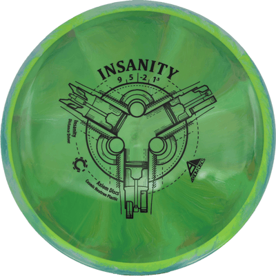 Axiom Insanity - Cosmic Neutron / 166g - Green Burst w/ Lemon/Green Marble Rim (Black)