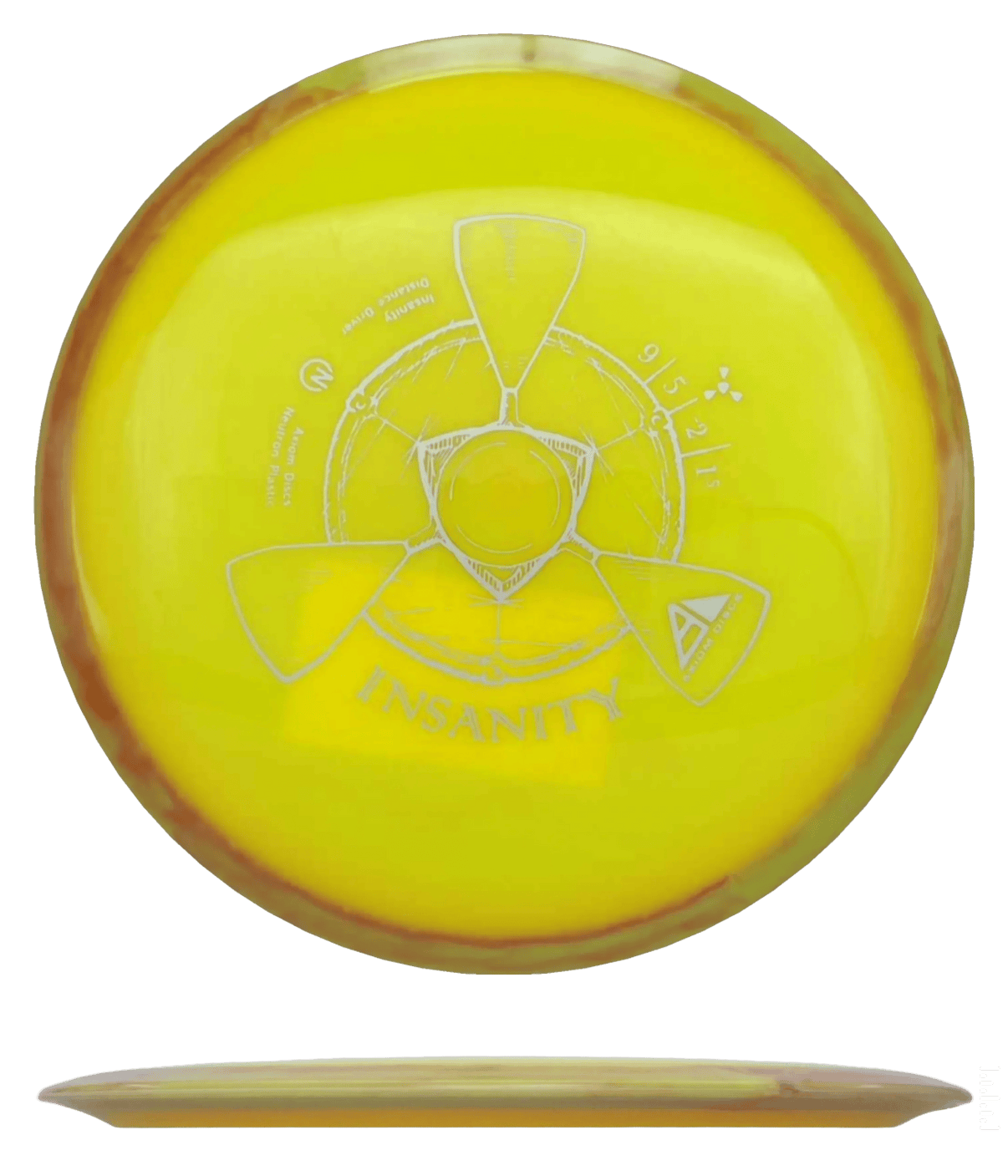 171g - Cantaloupe w/ Yellow Orange Marble Rim (Silver) Neutron Axiom Insanity - Skyline Disc Golf