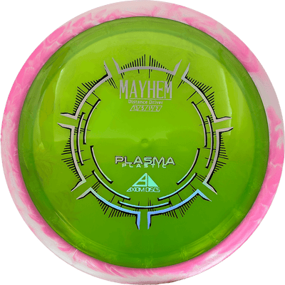 Axiom Mayhem Axiom Mayhem - Plasma / 168g - Lime Green w/ Hot Pink/White Marble Rim (Chrome) - Skyline Disc Golf