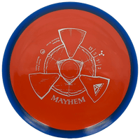 172g - Orange w/ Blue Rim (Gray) Neutron Axiom Mayhem - Skyline Disc Golf