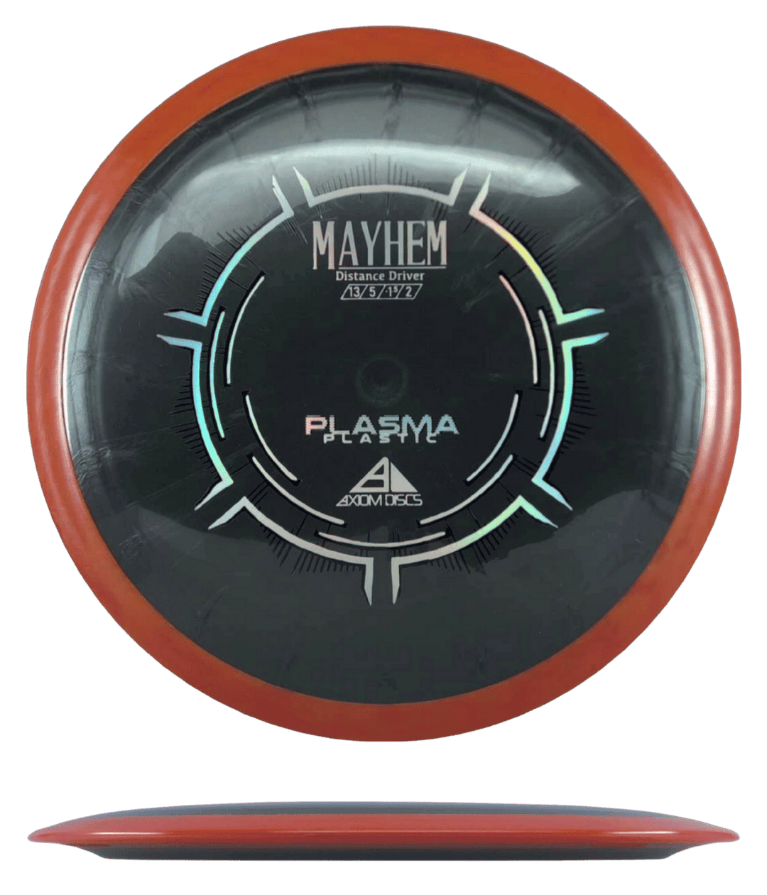 Axiom Mayhem - Plasma / 175g - Dark Gray w/ Orange Rim (Chrome)