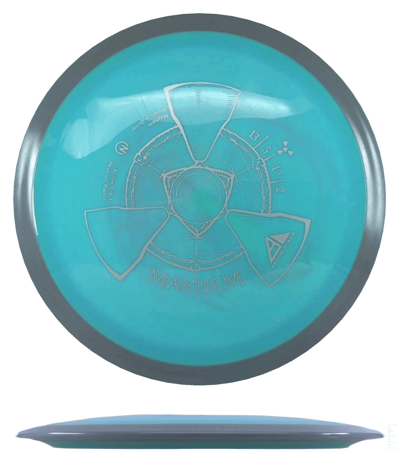 Axiom Mayhem Axiom Mayhem - Neutron / 168g - Blue Green Swirl w/ Gray Rim (Gray) - Skyline Disc Golf