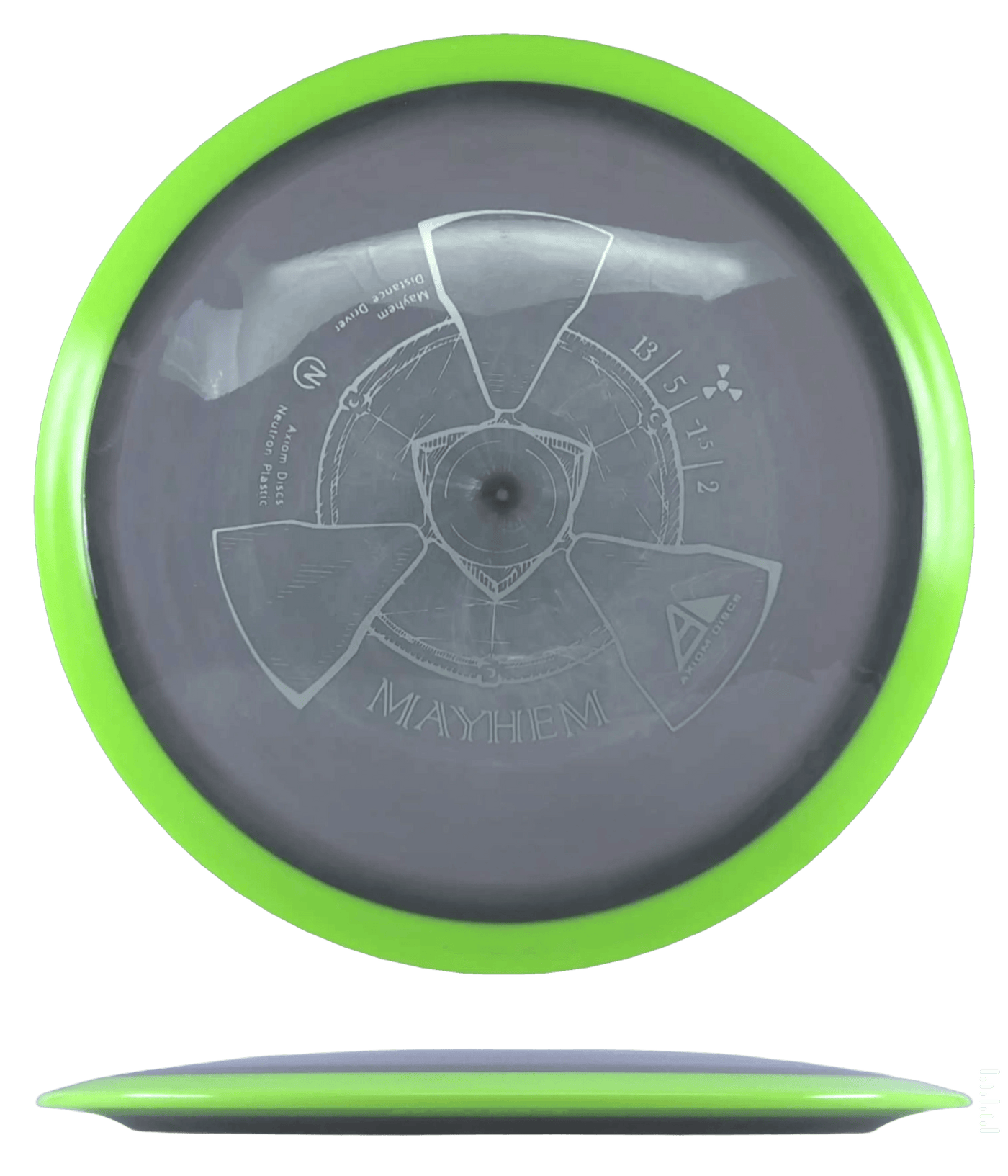 Axiom Mayhem Axiom Mayhem - Neutron / 173g - Gray Swirl w/ Chartreuse Rim (Gray) - Skyline Disc Golf