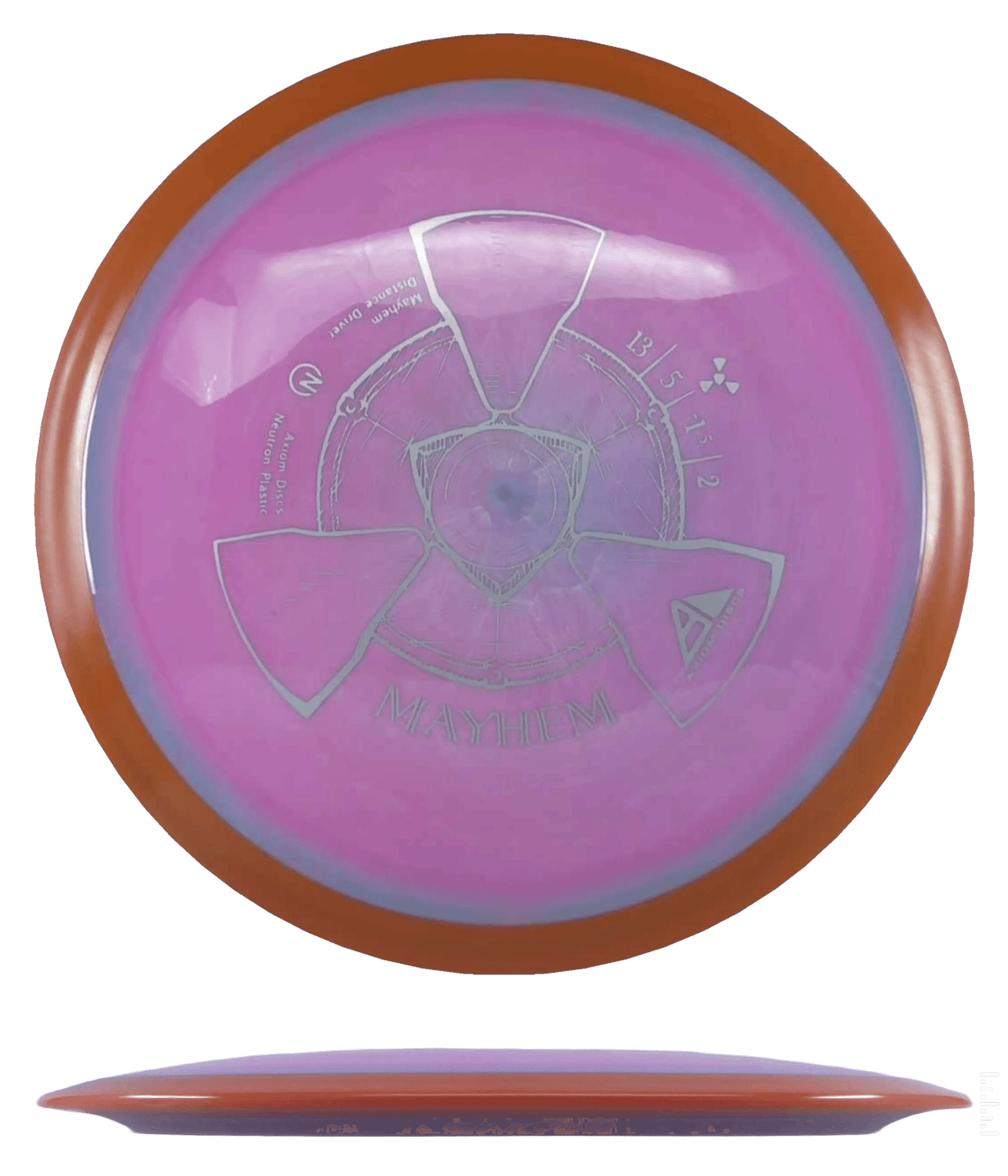 Axiom Mayhem Axiom Mayhem - Neutron / 173g - Magenta Swirl w/ Orange Rim (Gray) - Skyline Disc Golf