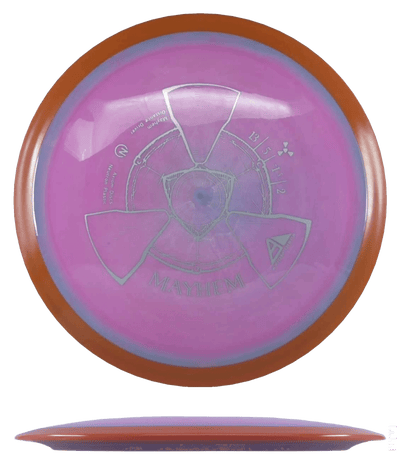 Axiom Mayhem Axiom Mayhem - Neutron / 173g - Magenta Swirl w/ Orange Rim (Gray) - Skyline Disc Golf