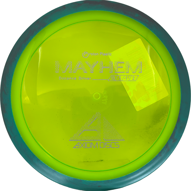 Axiom Mayhem Axiom Mayhem - Proton / 172g - Highlighter Yellow w/ Forest Green/Gray Marble Rim (Gray) - Skyline Disc Golf