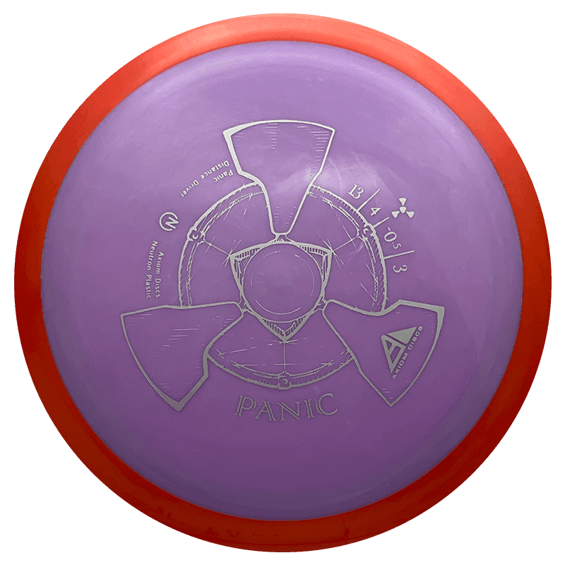 166g - Lavender w/ Red Rim (Gray) Neutron Axiom Panic - Skyline Disc Golf