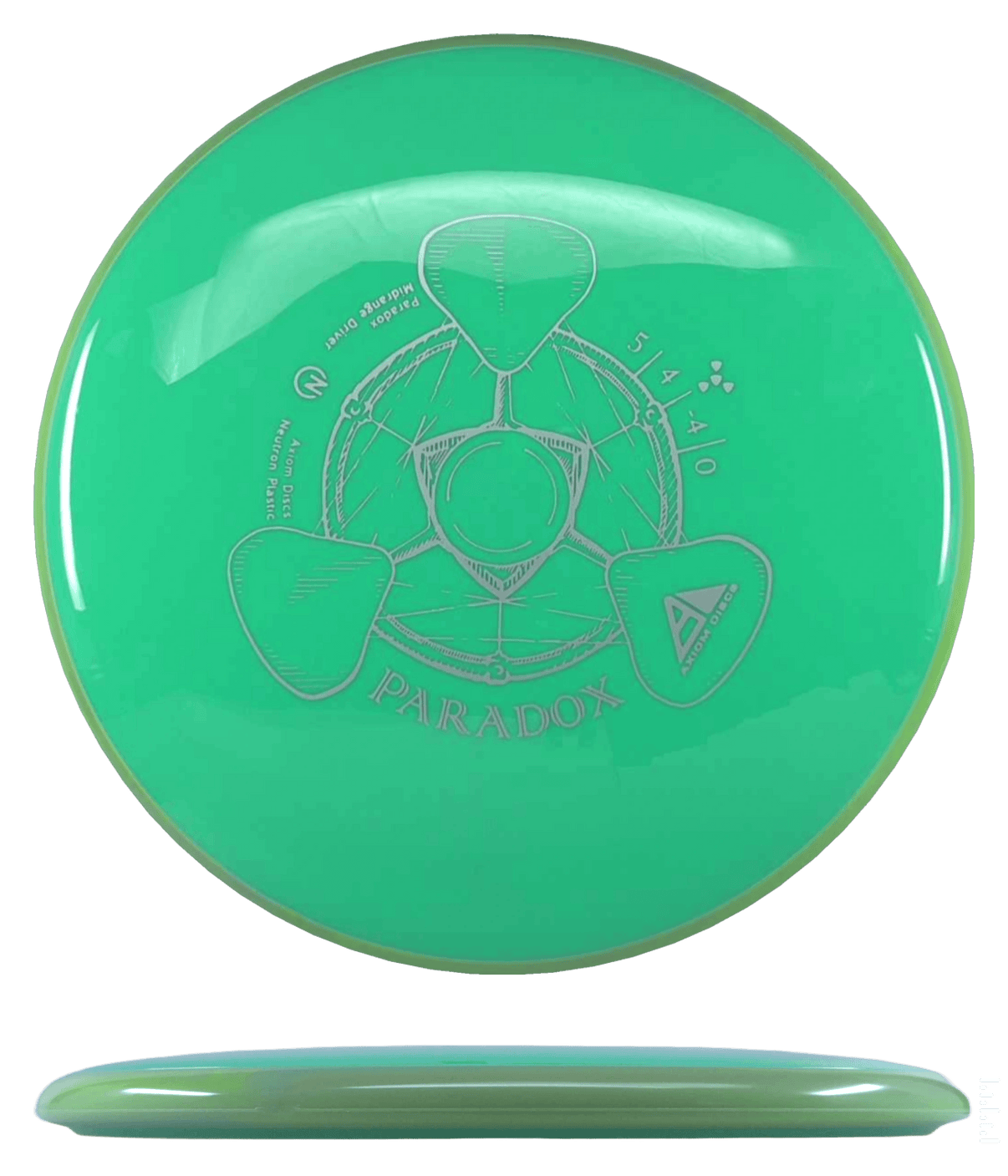 177g - Green w/ Army Green Rim (Silver) Neutron Axiom Paradox - Skyline Disc Golf