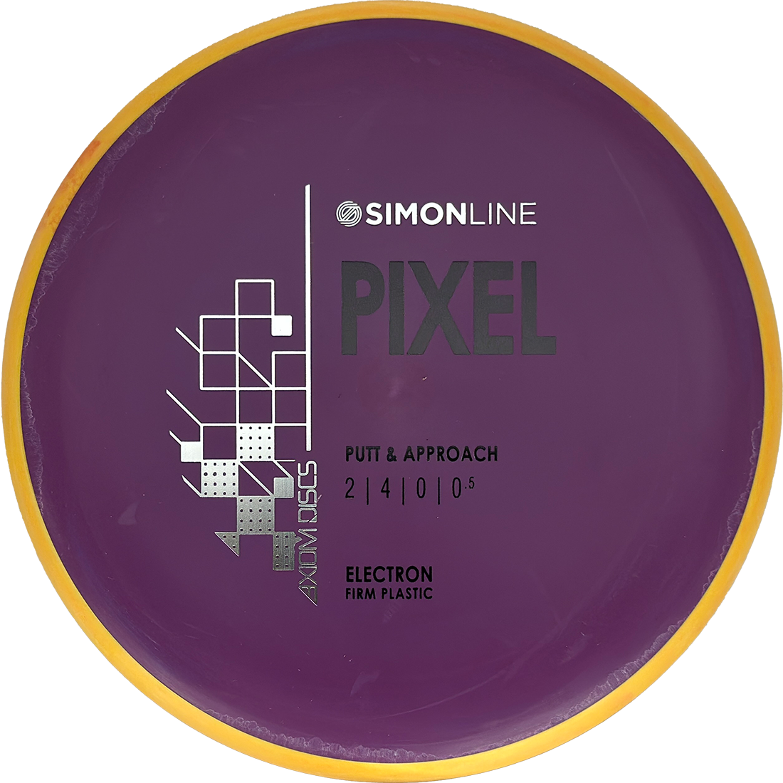 Axiom Pixel Axiom Pixel - Electron Firm / 169g - Deep Purple w/ Yellow Orange Rim (Black/Silver) - Skyline Disc Golf