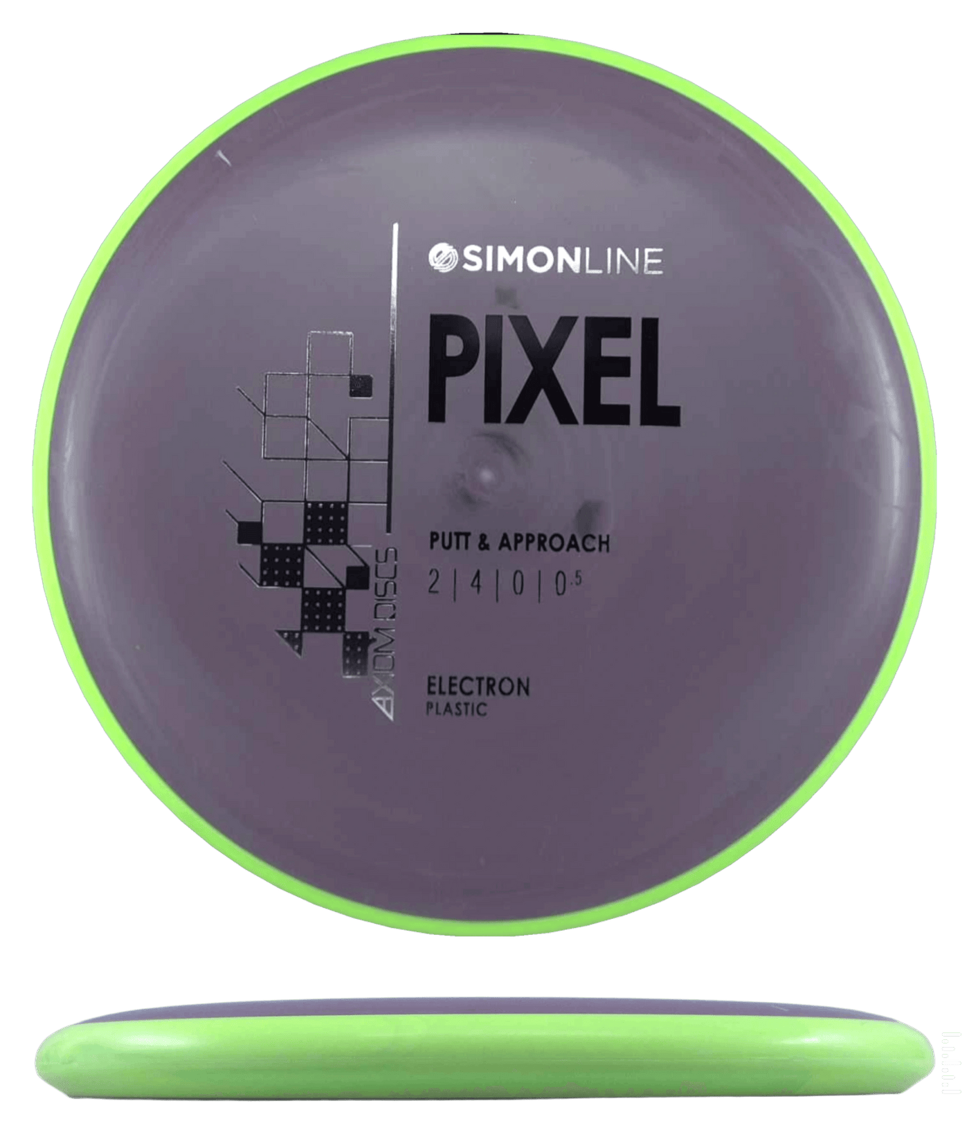 Axiom Pixel Axiom Pixel - Electron / 168g - Charcoal Maroon w/ Chartreuse Rim (Black/Silver) - Skyline Disc Golf