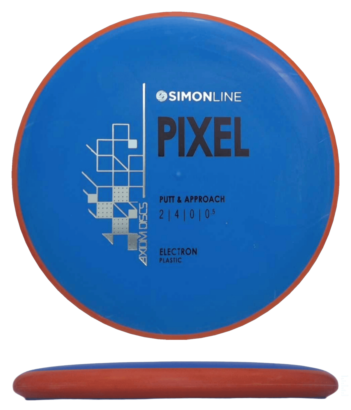 166g - Blue w/ Orange Rim (Black/Silver) Electron Axiom Pixel - Skyline Disc Golf