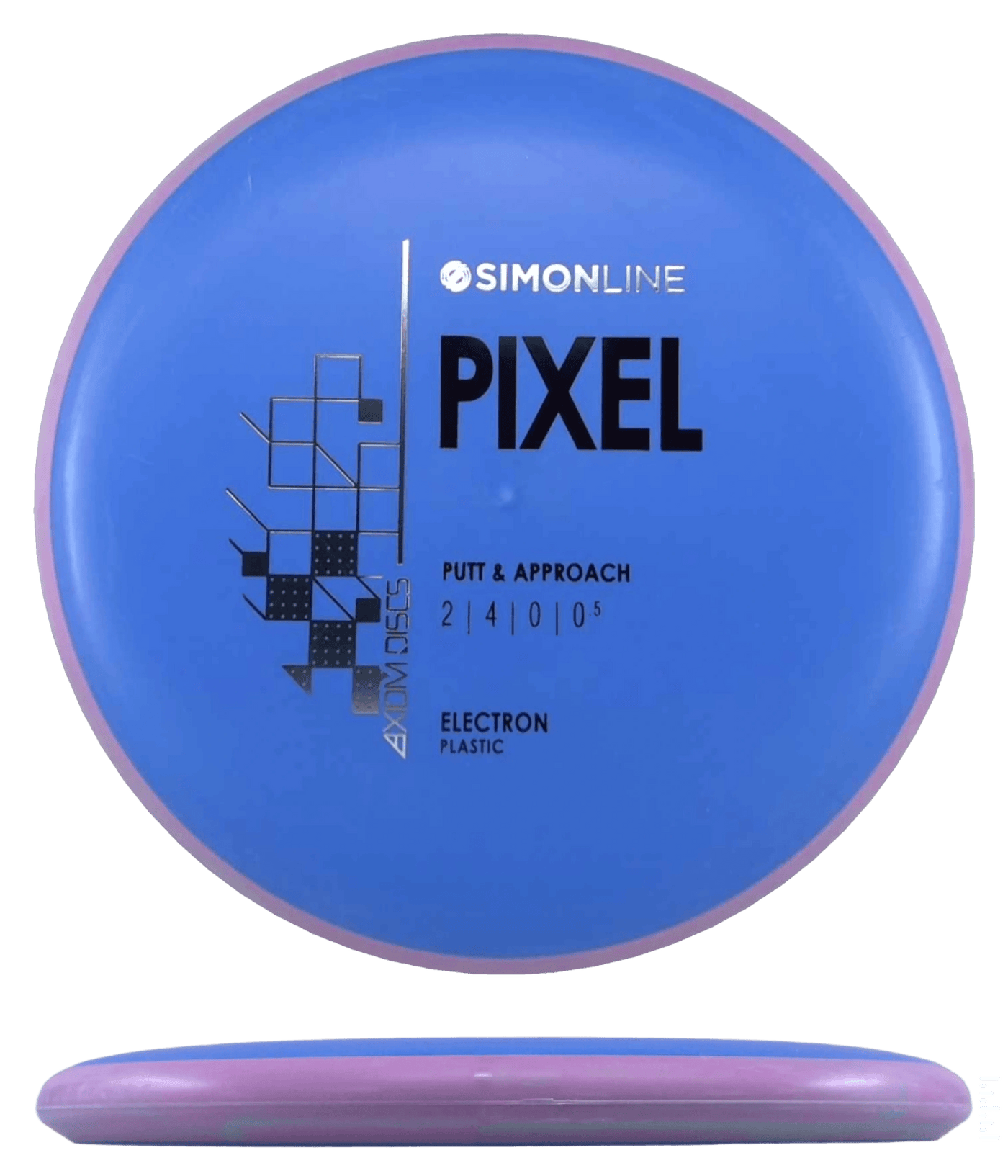 Axiom Pixel Axiom Pixel - Electron / 172g - Blue w/ Mauve Rim (Black/Silver) - Skyline Disc Golf