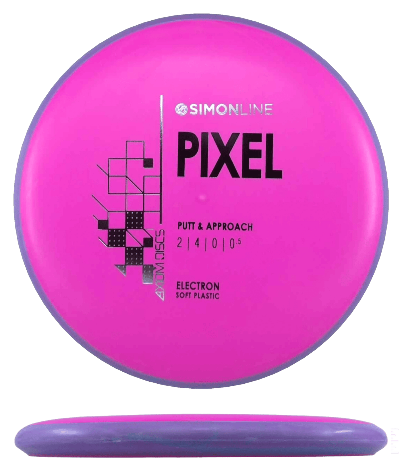 Axiom Pixel Axiom Pixel - Electron Soft / 169g - Hot Pink w/ Lavender Rim (Black/Silver) - Skyline Disc Golf