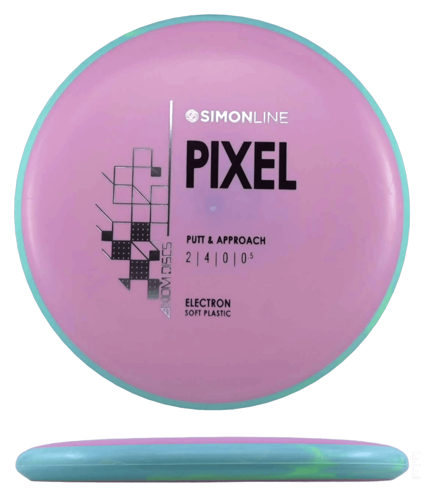 Axiom Pixel Axiom Pixel - Electron Soft / 172g - Dirty Pink w/ Teal Rim (Black/Silver) - Skyline Disc Golf